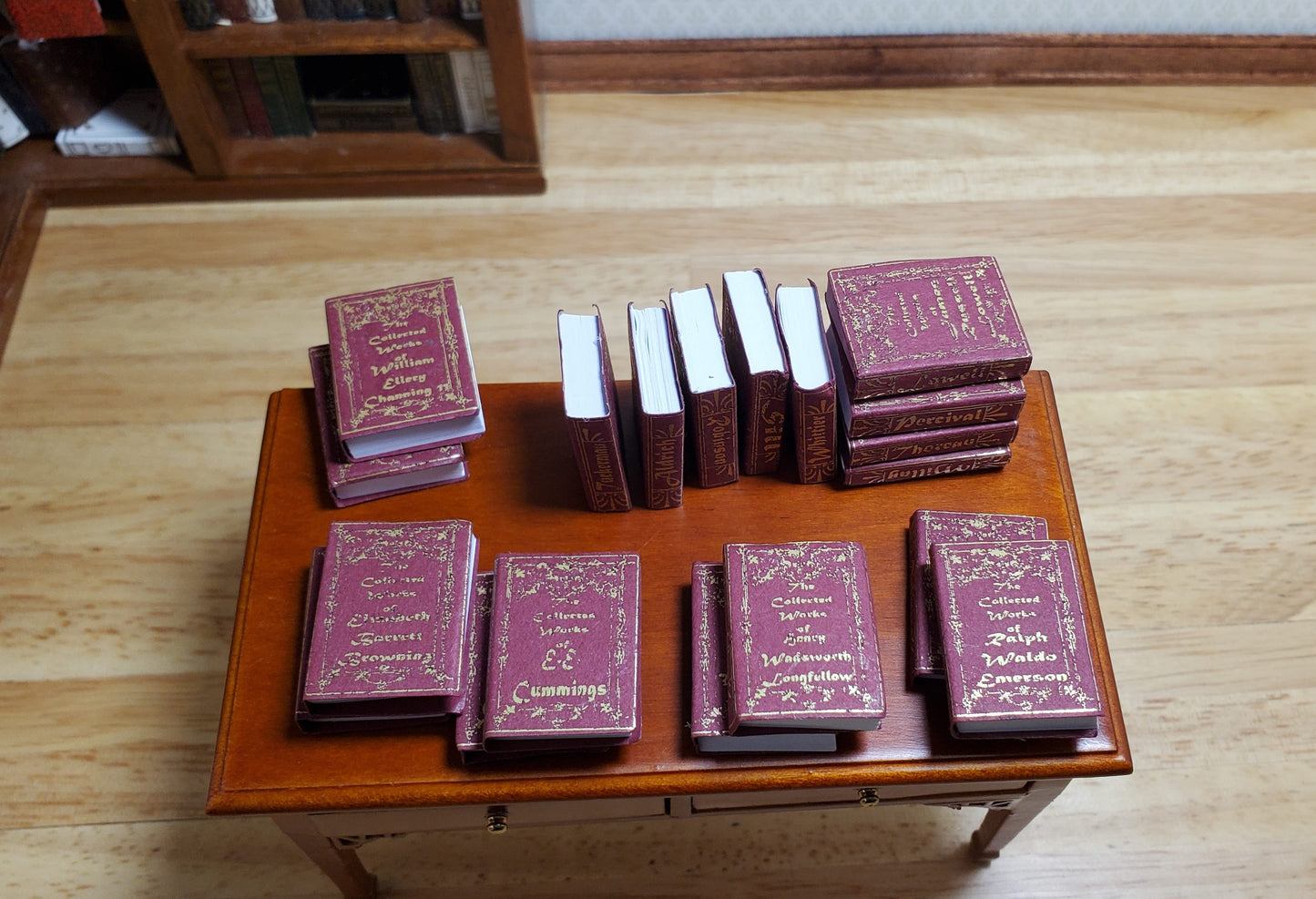 Dollhouse Miniature Book Set x20 Great Poets 1:12 Scale Books (blank inside)