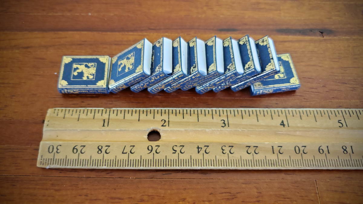 Dollhouse Book Set x10 Alexander Dumas 1:12 Scale (blank inside) Handmade Libary