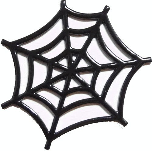 Miniature Halloween Black Metal Decorative Spiderweb 2 1/4"