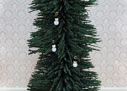 Dollhouse Snowman Christmas Ornaments with Top Hats x3 1:12 Scale Miniatures