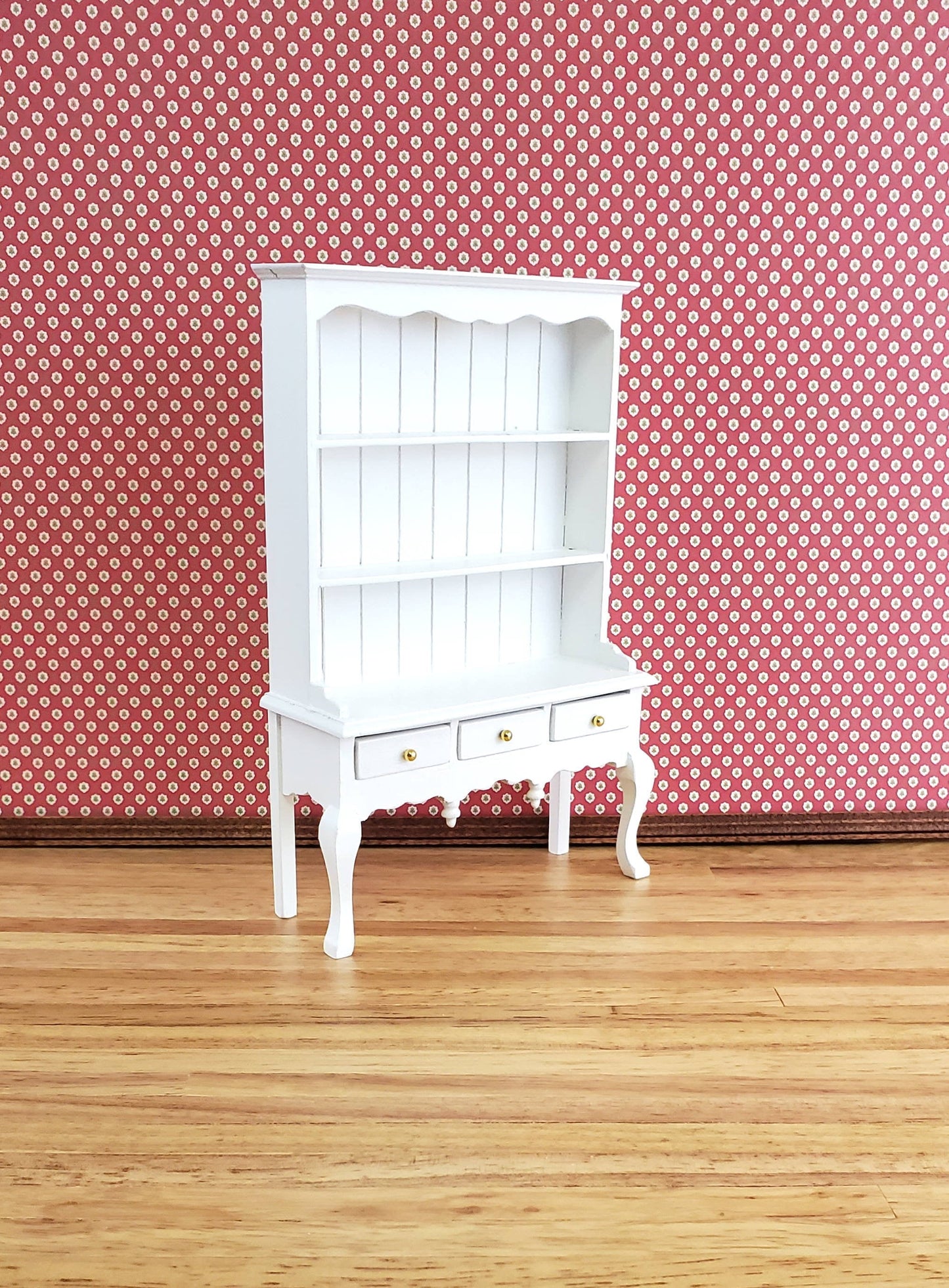 Dollhouse Miniature Queen Kitchen Cupboard Hutch White Anne Style 1:12 Scale Furniture