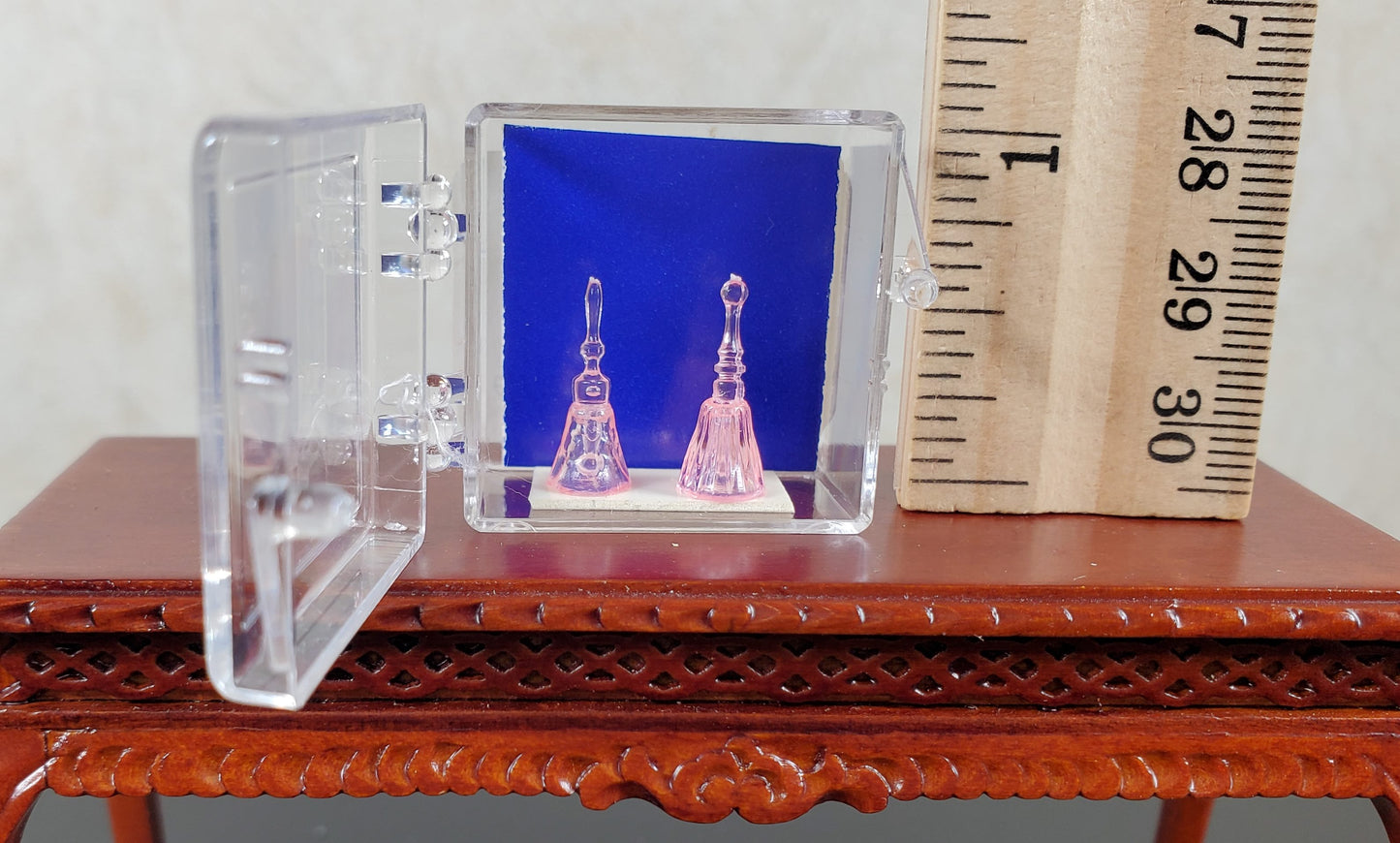 Dollhouse Tiny Pink Dinner Bell Set 1:12 Scale by Chrysnbon Miniatures