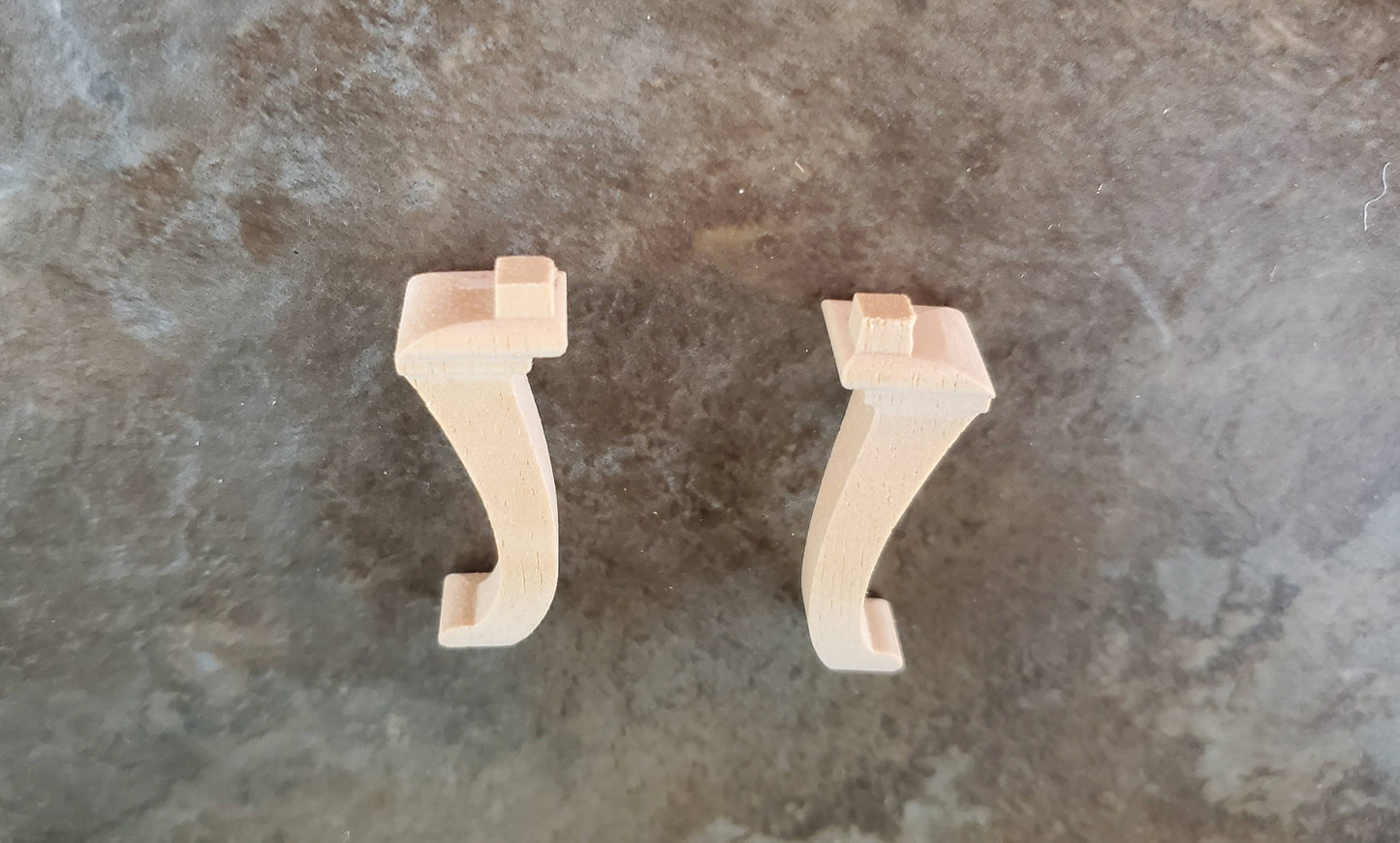 Dollhouse Miniature Cabriole Legs Large for Furniture Set of 2 Pieces 1 9/16"