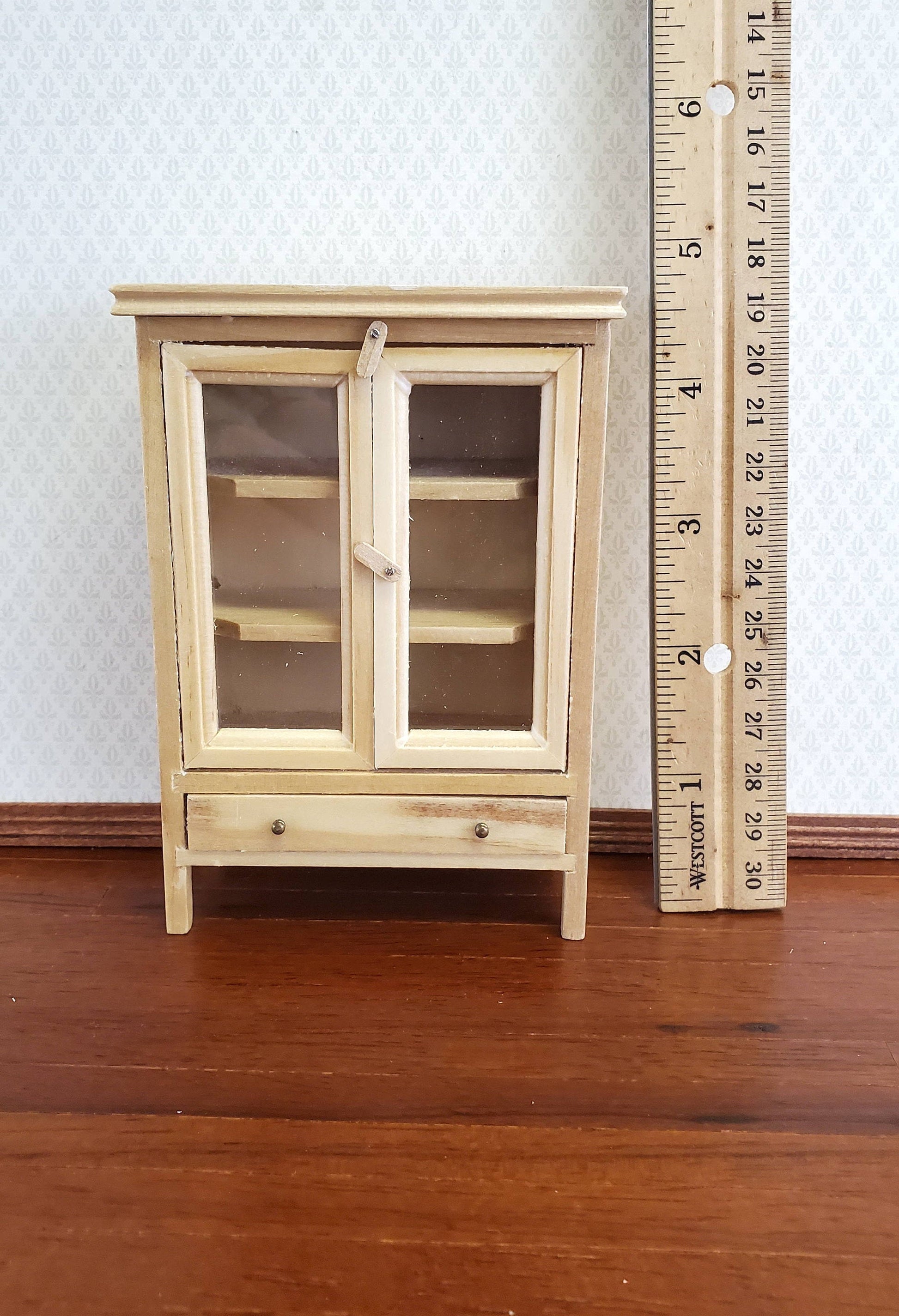 Dollhouse Miniature Meat Safe Fridge Light Oak Finish 1:12 Scale Wood Furniture