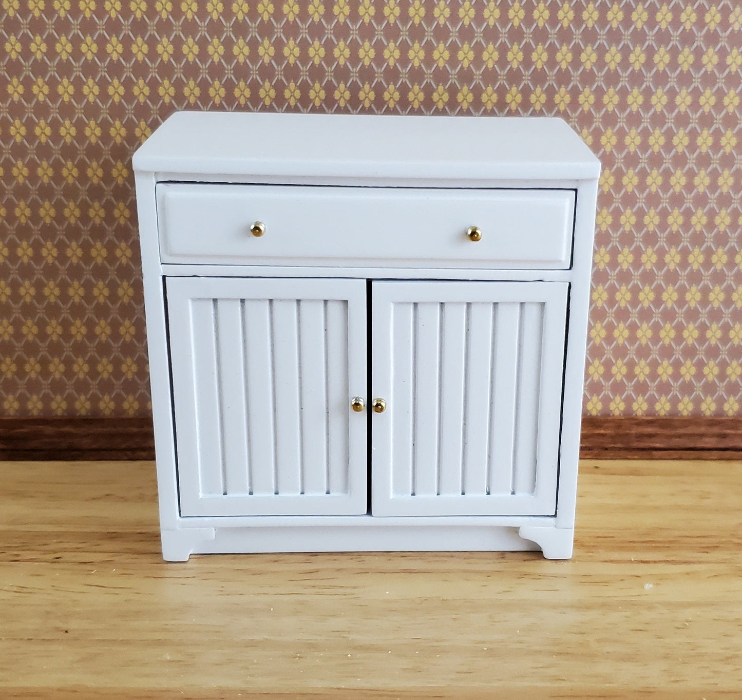 JBM Dollhouse Miniature Lower Kitchen Cabinet White 1:12 Scale Cupboard