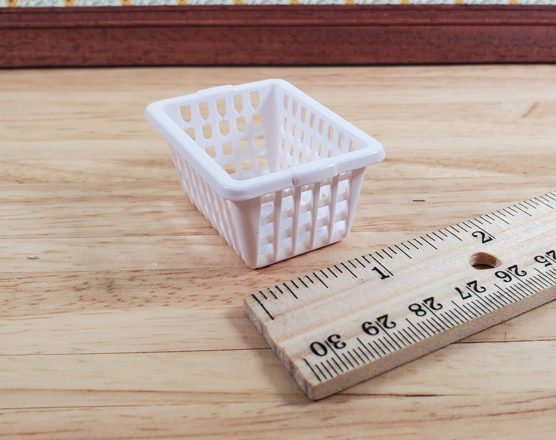 Dollhouse Laundry Basket White Modern Style 1:12 Scale Miniature