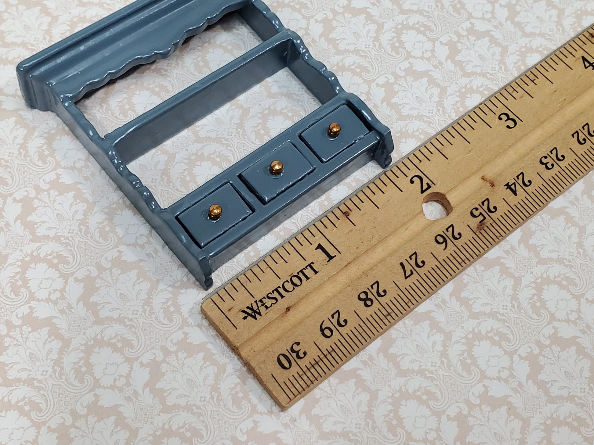 Dollhouse Spice Rack Small Wall Shelf with Drawers BLUE 1:12 Scale Miniature