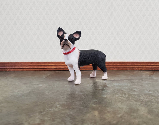 Miniature Dog Boston Terrier Black & White 1:12 Scale Pet