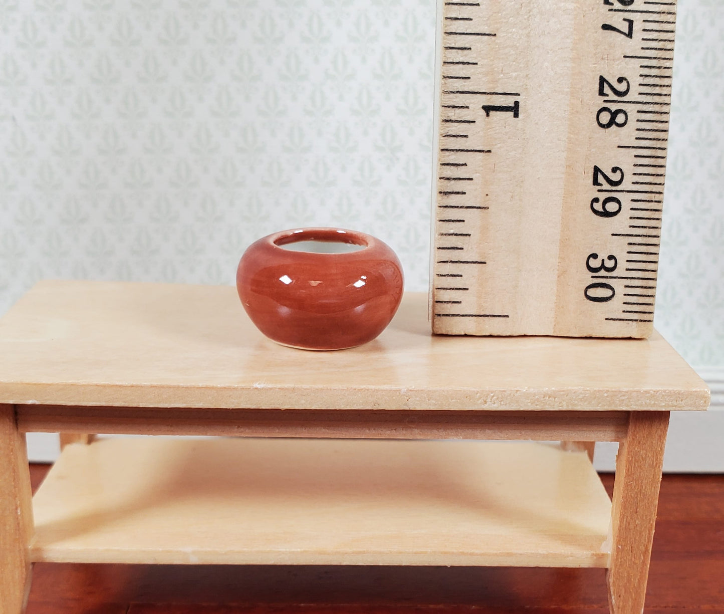 Dollhouse Small Brown Ceramic Vase 1:12 Scale Miniature