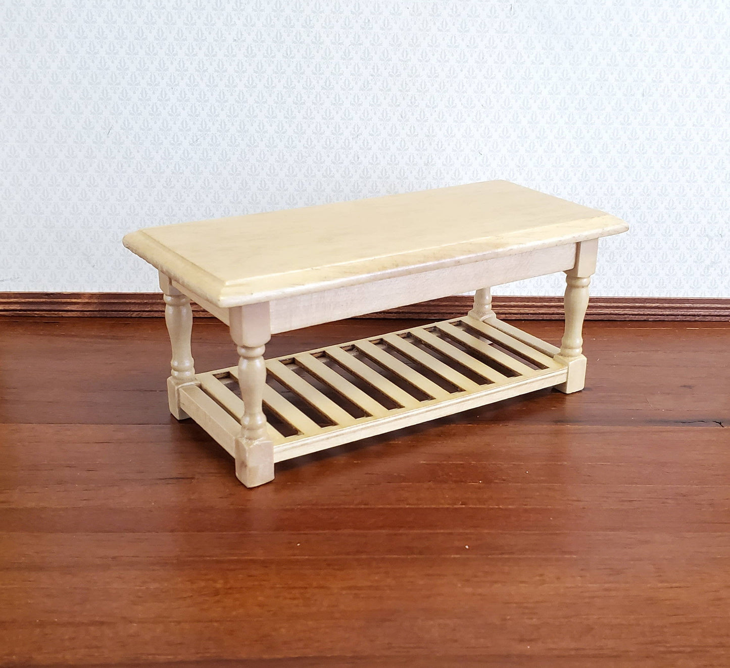 Dollhouse Miniature Large Kitchen Prep Table 1:12 Scale Light Oak Furniture