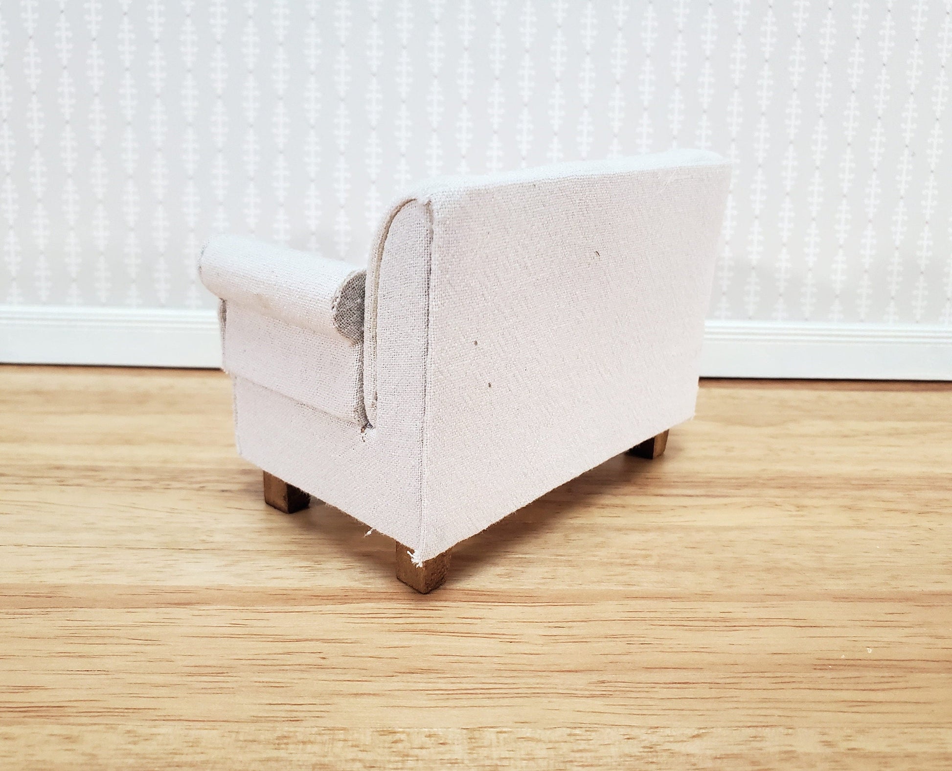 Dollhouse Modern Sofa Cream/Beige Couch Small 1:12 Scale Miniature Furniture