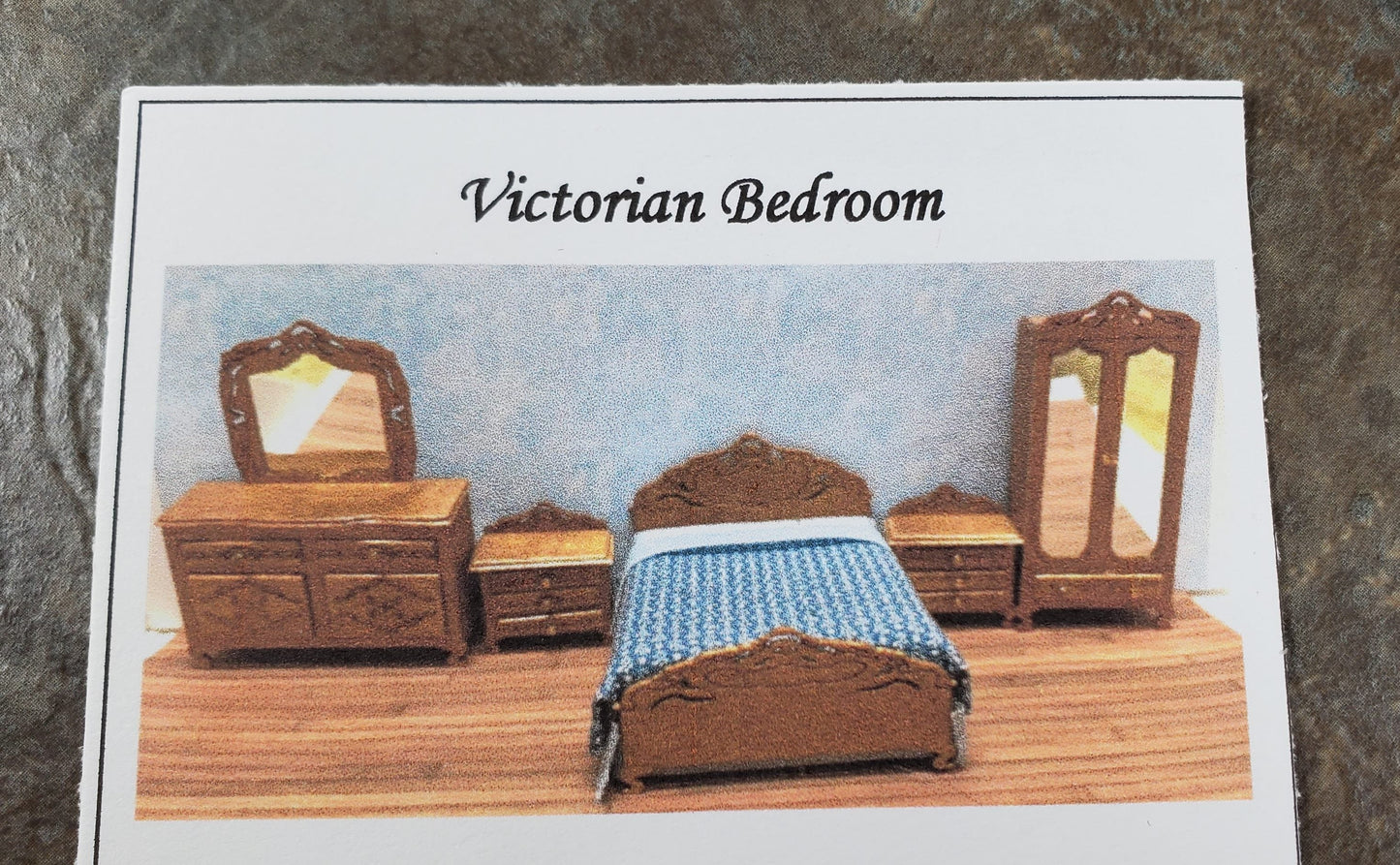 Dollhouse HALF SCALE Furniture KIT DIY Victorian Bedroom Set Bed Dressers + 1:24