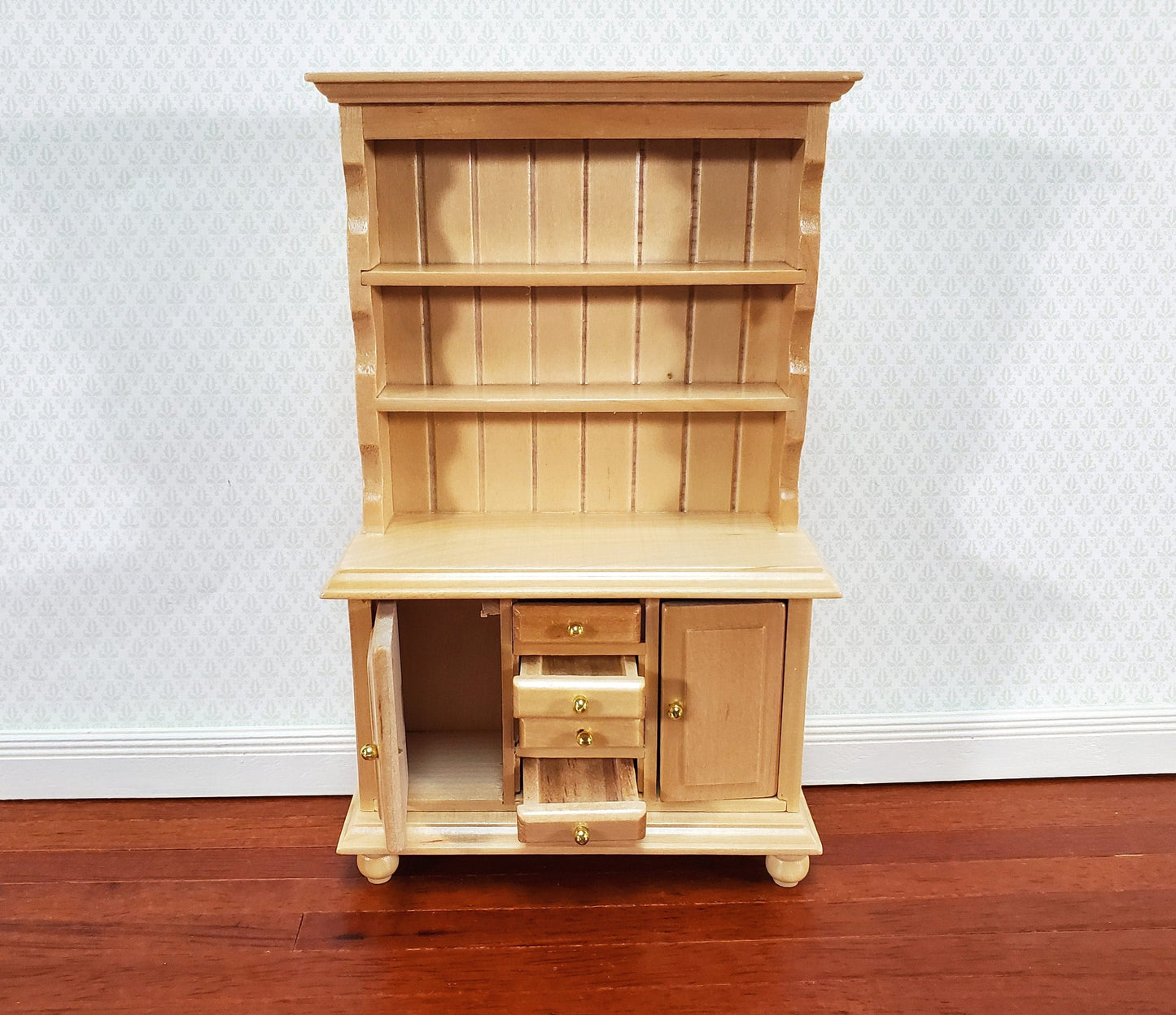 Dollhouse Welsh Kitchen Cabinet Cupboard Light Oak Finish 1:12 Scale Miniature Furniture