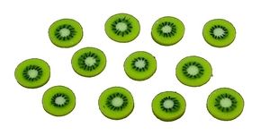 Dollhouse Kiwi Slices Set of 12 1:12 Scale Miniature Food Kitchen Fruit Snacks