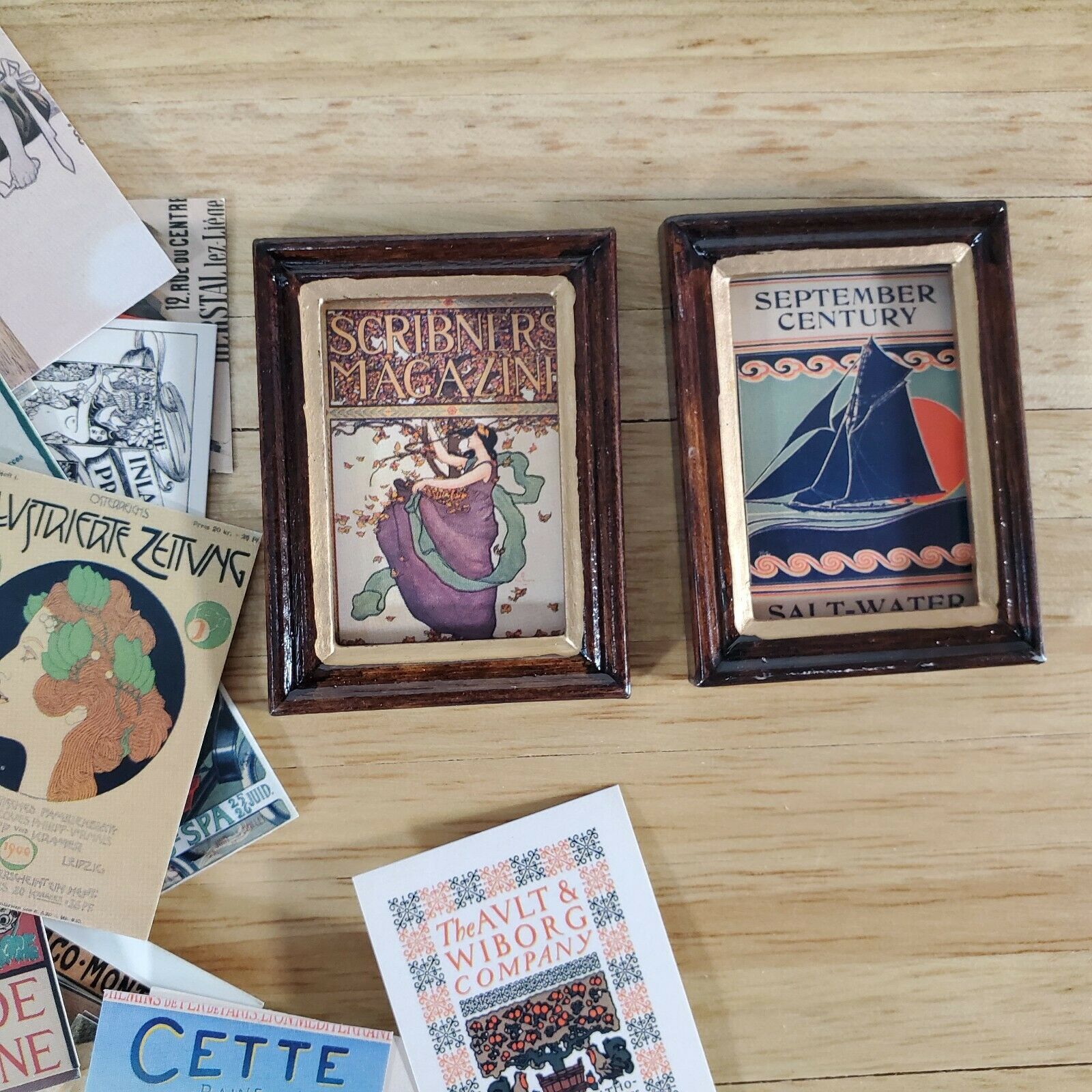 100 Mini Art Nouveau & Art Deco Prints Cardstock Vintage Pictures Scrapbooking - Miniature Crush