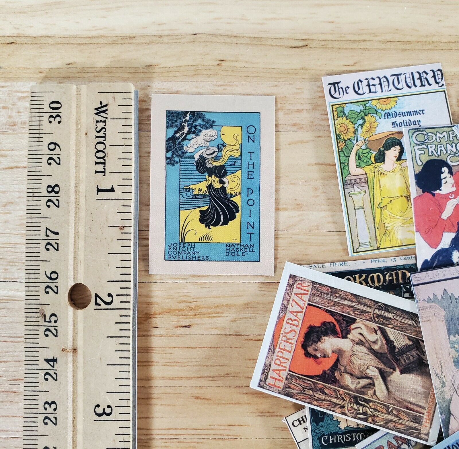 100 Mini Art Nouveau & Art Deco Prints Cardstock Vintage Pictures Scrapbooking - Miniature Crush