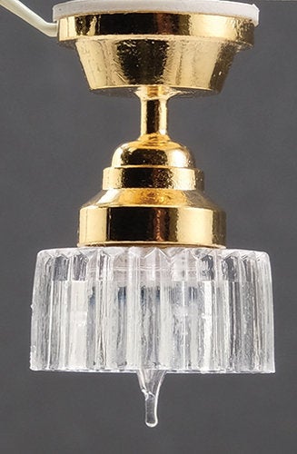 Dollhouse Ceiling Light Small Art Deco Style Hanging 12 Volt w/ Plug 1:12 Scale