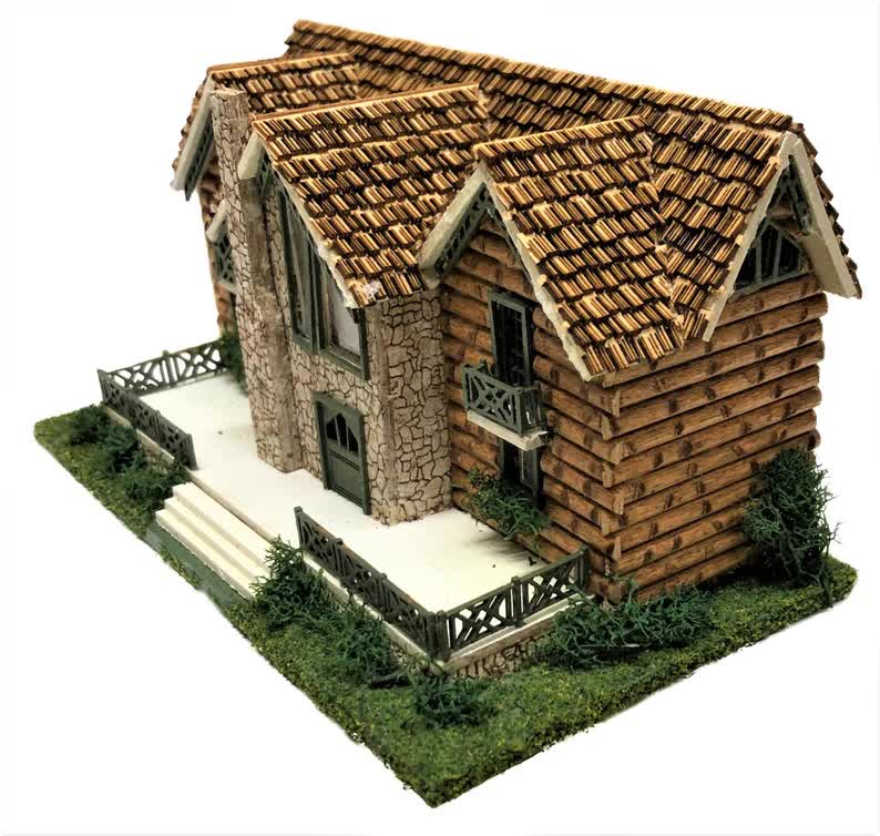 1:144 Scale Dollhouse KIT Tiny Vacation Lodge Home Log Home or Siding Option - Miniature Crush