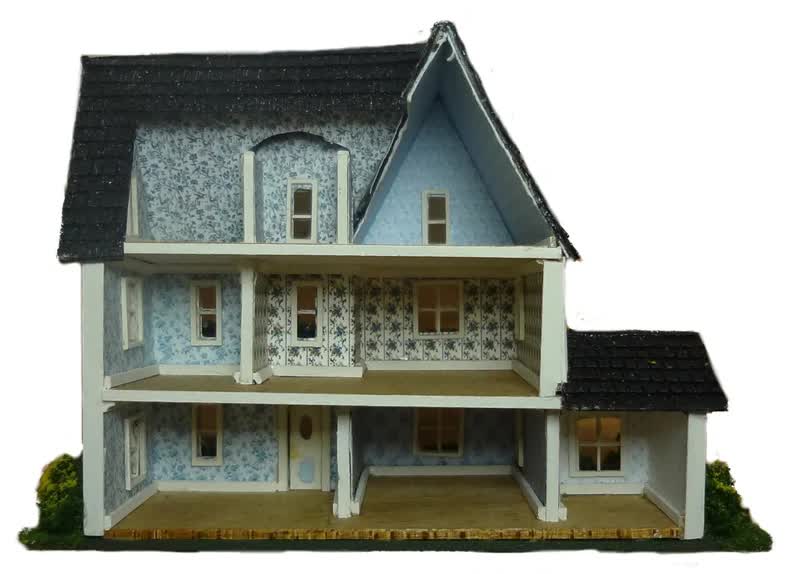 1:144 Scale Dollhouse KIT Tiny Victorian Style 3 Levels Includes Greenery - Miniature Crush
