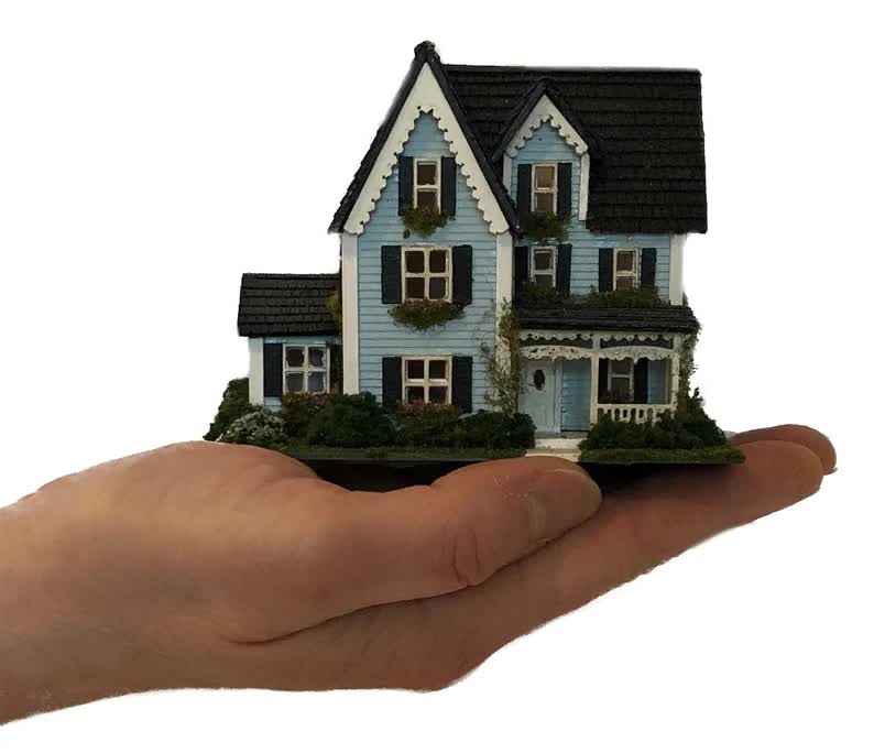 1:144 Scale Dollhouse KIT Tiny Victorian Style 3 Levels Includes Greenery - Miniature Crush