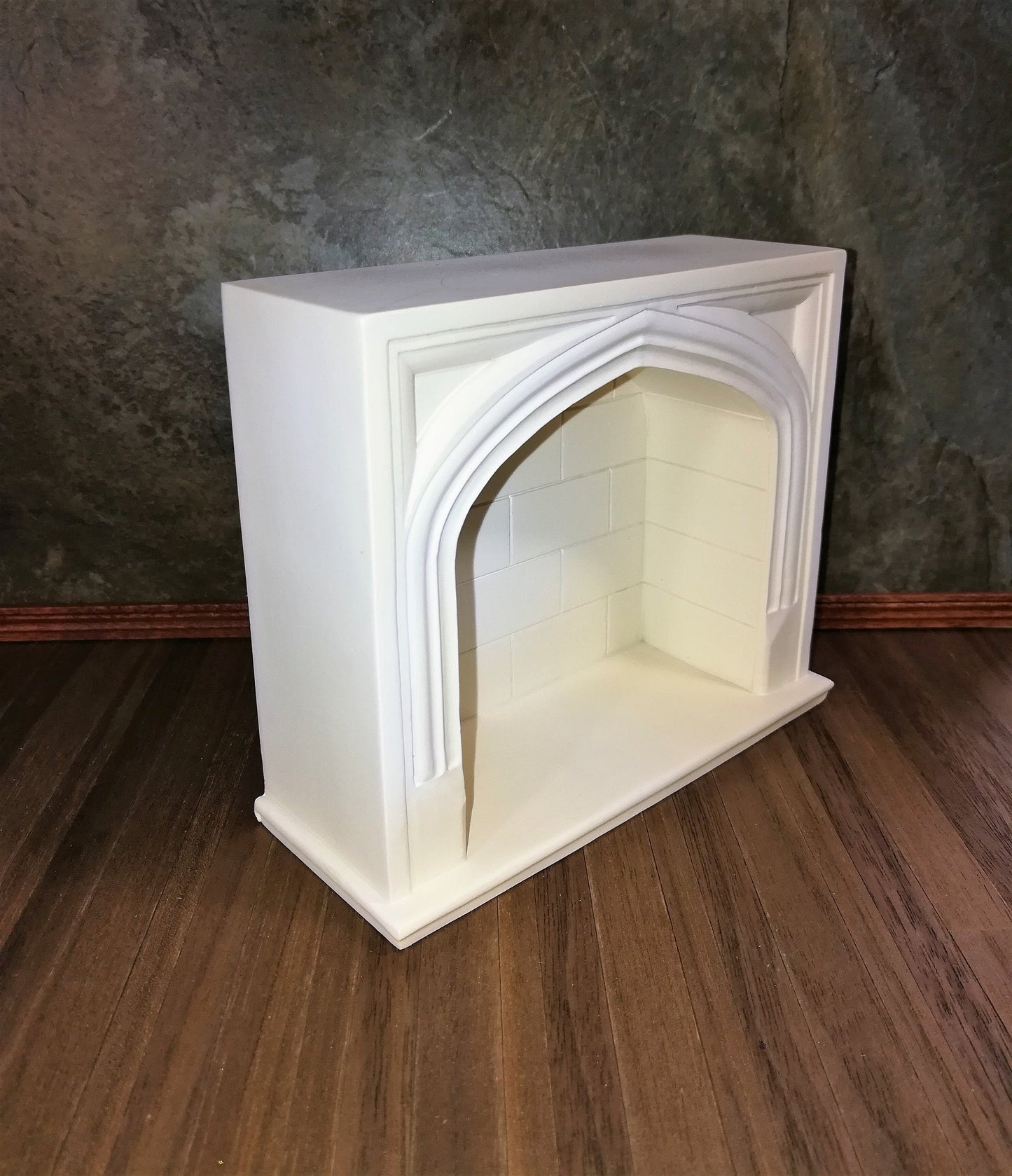 Dollhouse Miniature Large Tudor Gothic Victorian Style Fireplace 1:12 Scale