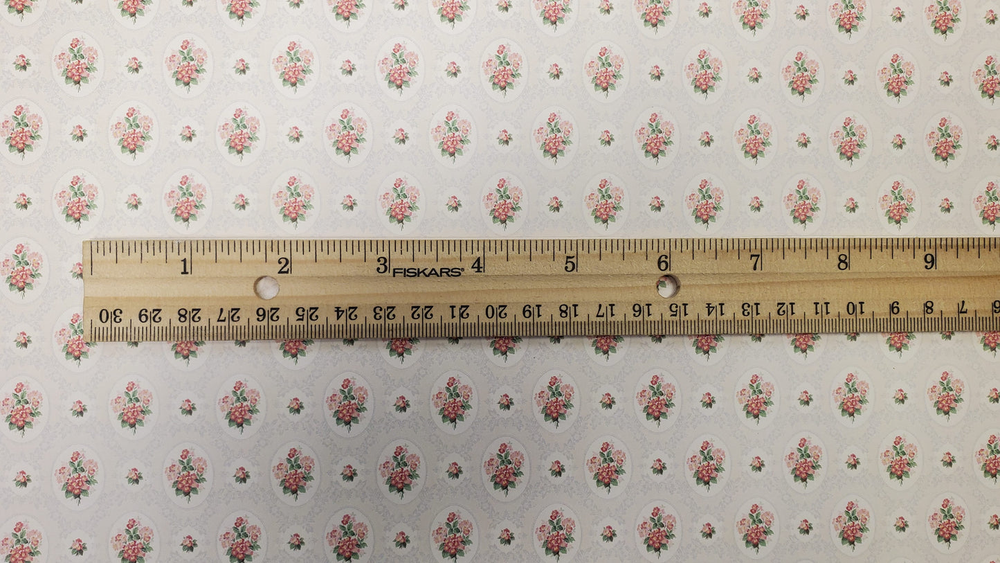 Dollhouse Wallpaper Rose Bouquet Bradbury & Bradbury 1:12 Scale