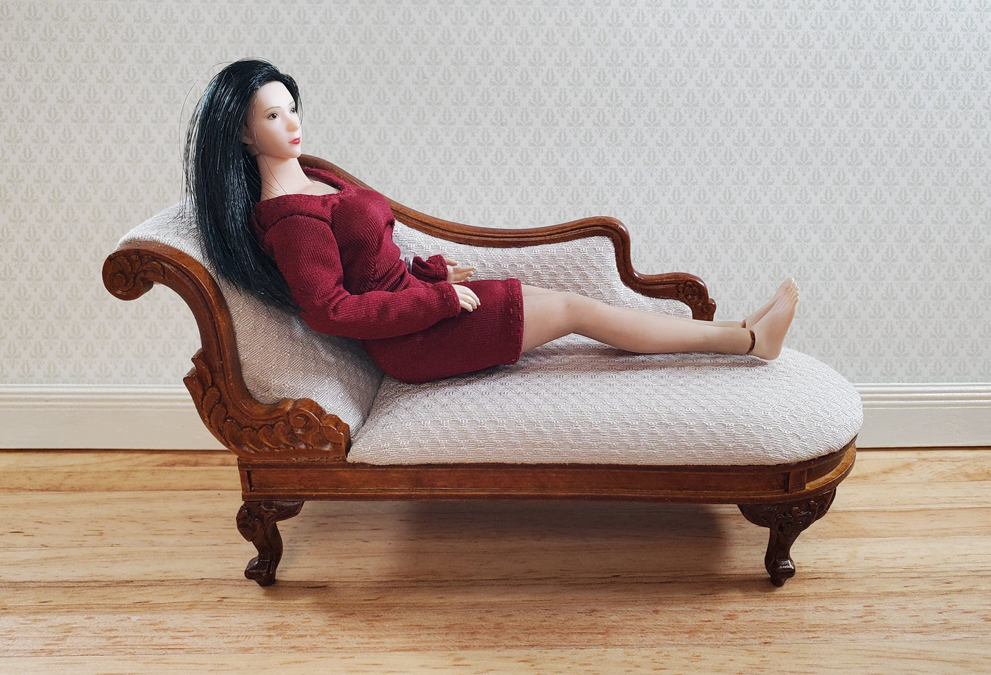 JBM Dollhouse Chase Lounge Sofa French Victorian1:12 Miniature Furniture Couch