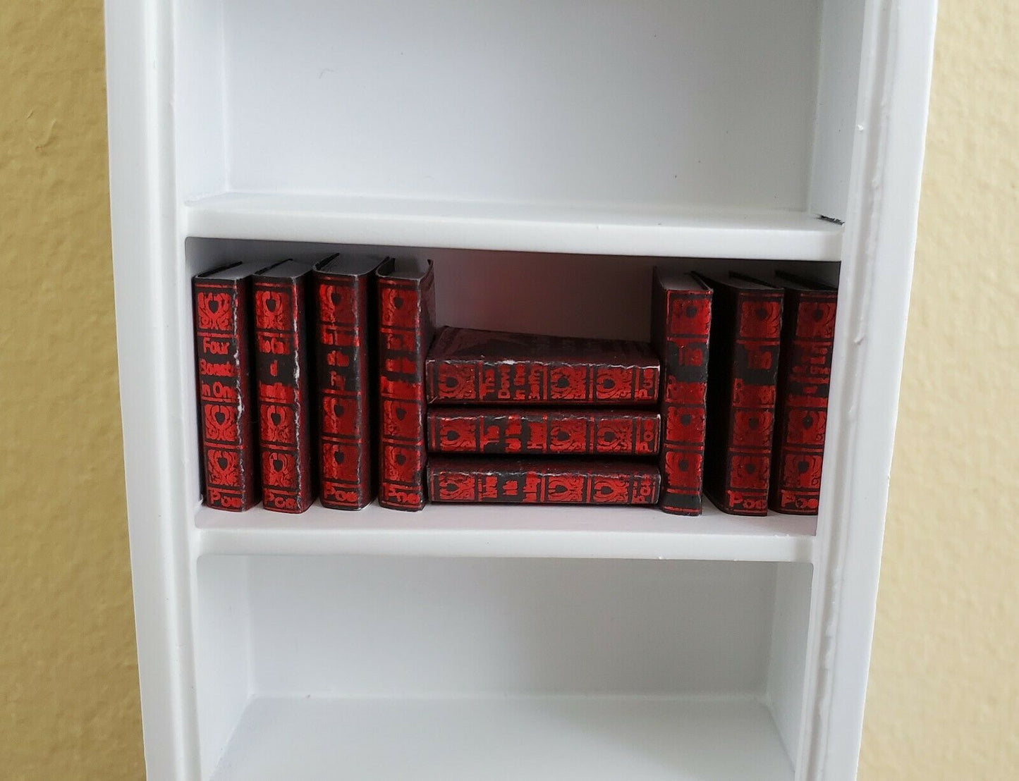 Dollhouse Book Set of 10 Edgar Allan Poe 1:12 Scale Miniature (blank inside) Handmade