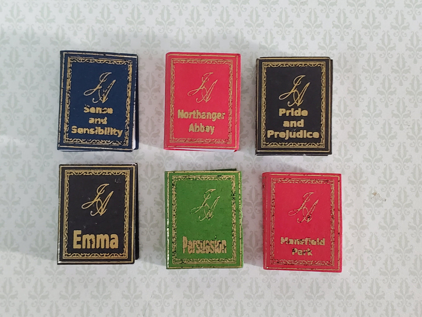 Dollhouse Miniature Books Set of 6 Jane Austin 1:12 Scale (blank inside)