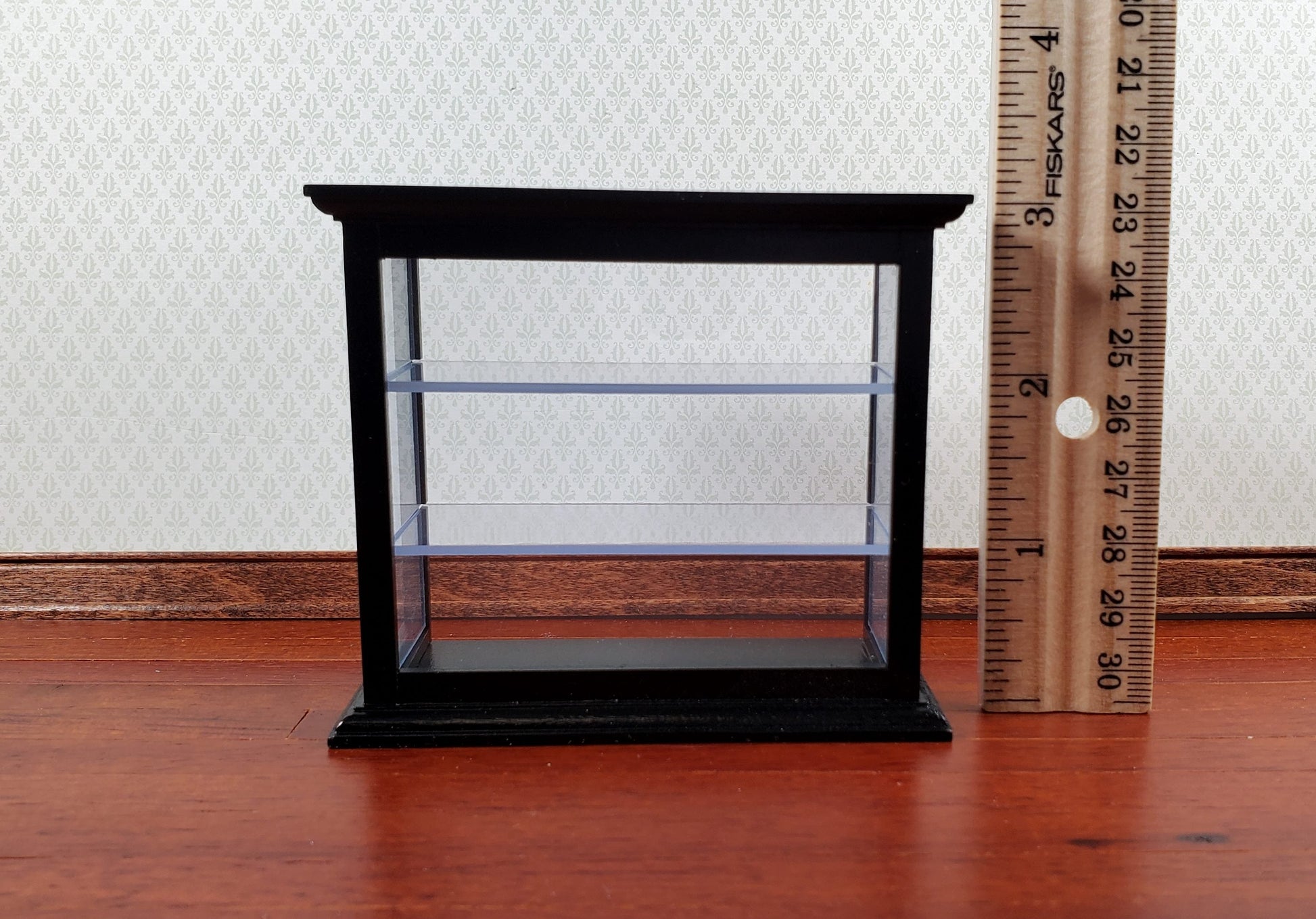 Dollhouse Tall Counter for Store or Shop Black Display Cabinet 1:12 Scale Miniature Furniture