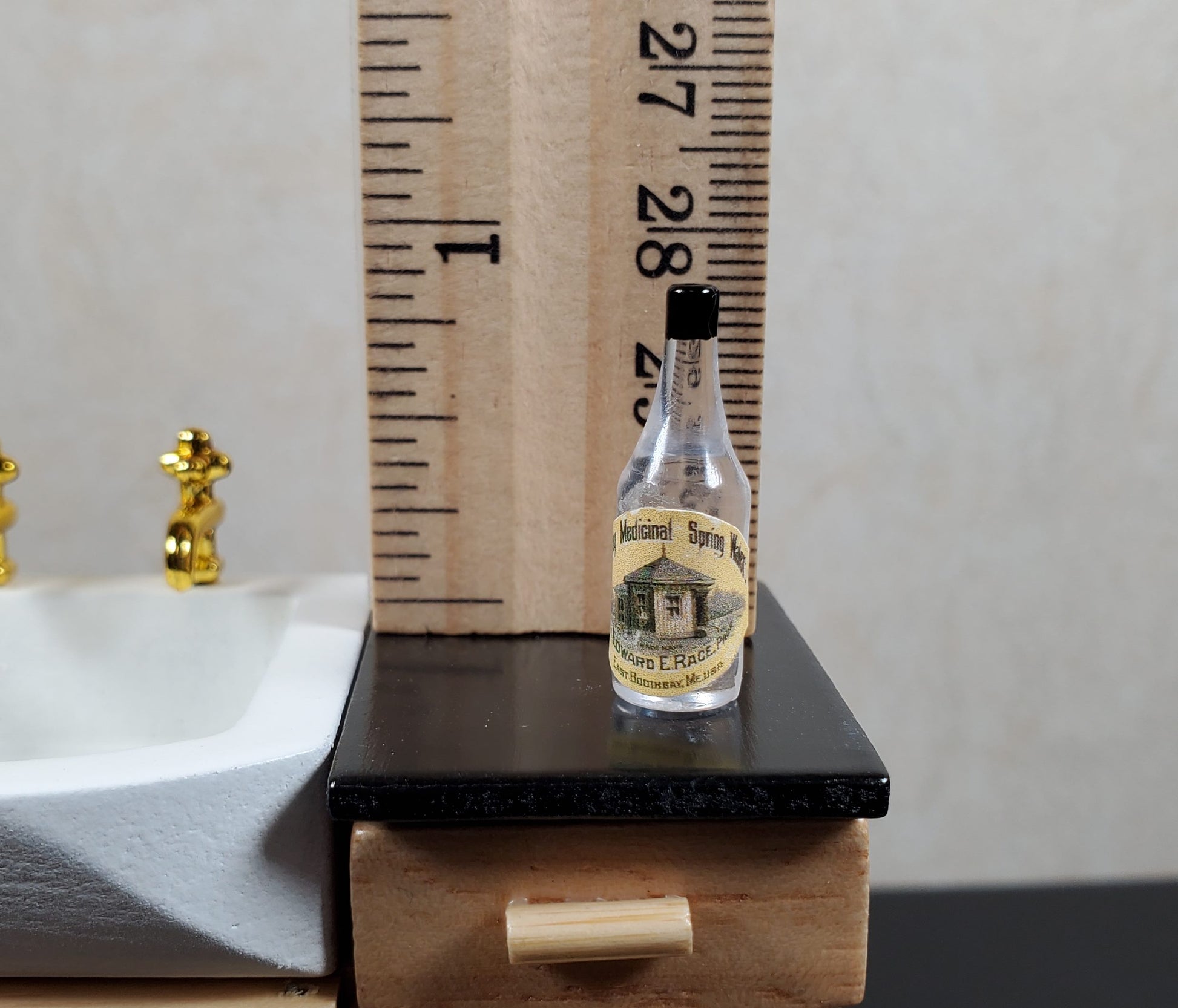 Dollhouse Booth Bay Medicinal Spring Water Bottle Vintage Style 1:12 Scale