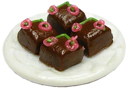 Dollhouse Cherry Chocolate Petit Fours 1:12 Scale Miniature Dessert Food