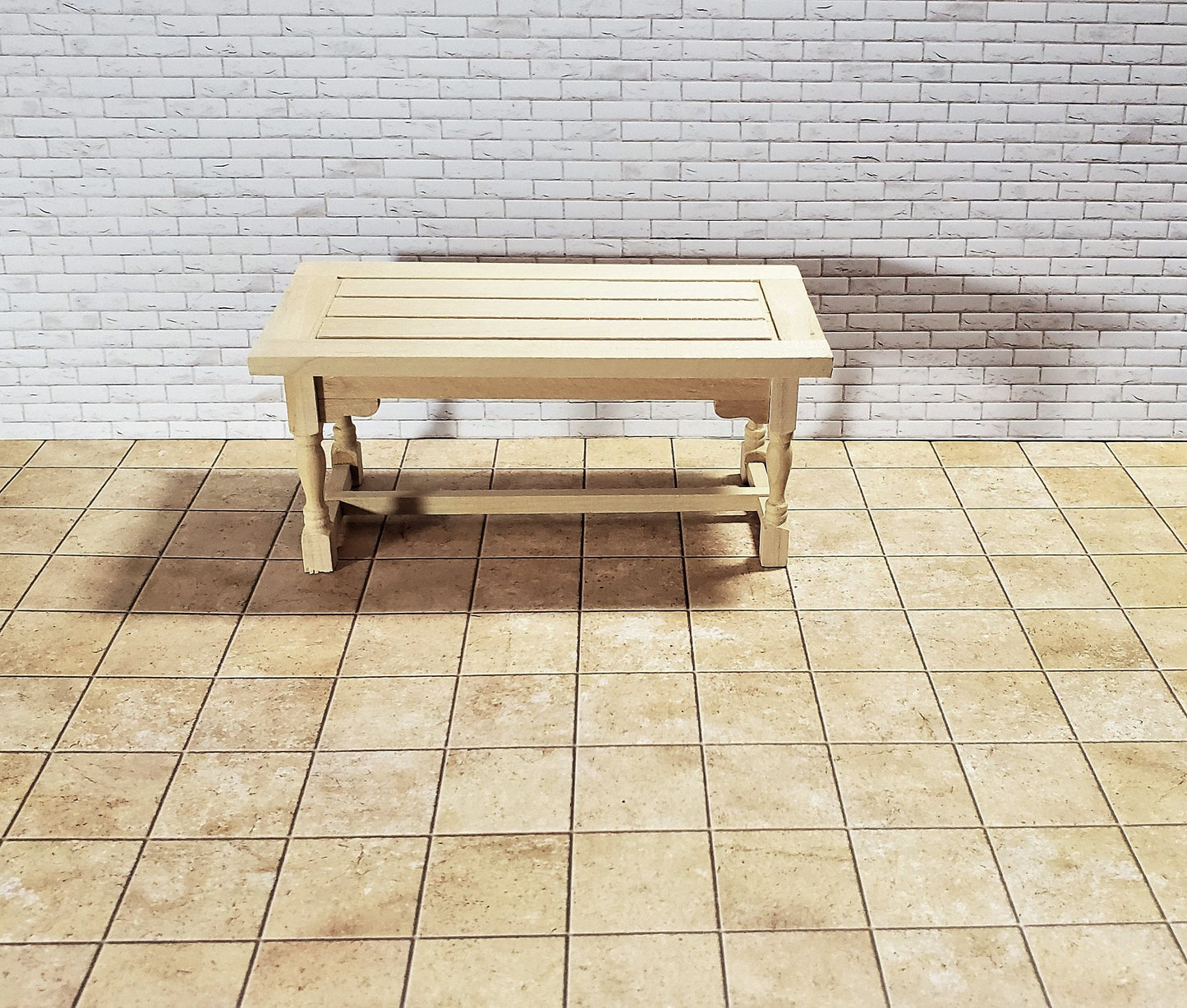 Dollhouse Miniature Limestone Tile Large Squares Embossed Card 1:12 Scale Flooring