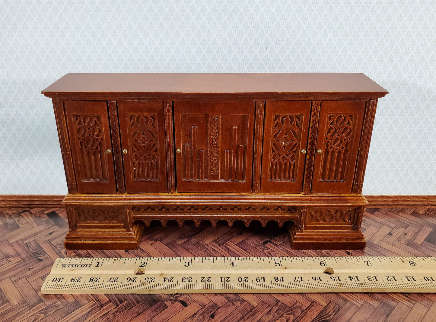 JBM Dollhouse Credenza Buffet Gothic Tudor 17th Century 1:12 Scale Furniture