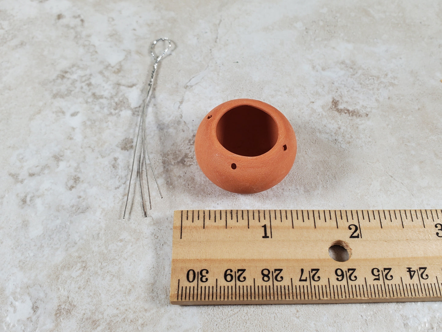 Dollhouse Large Round Hanging Terra Cotta Planter 1:12 Scale Miniature