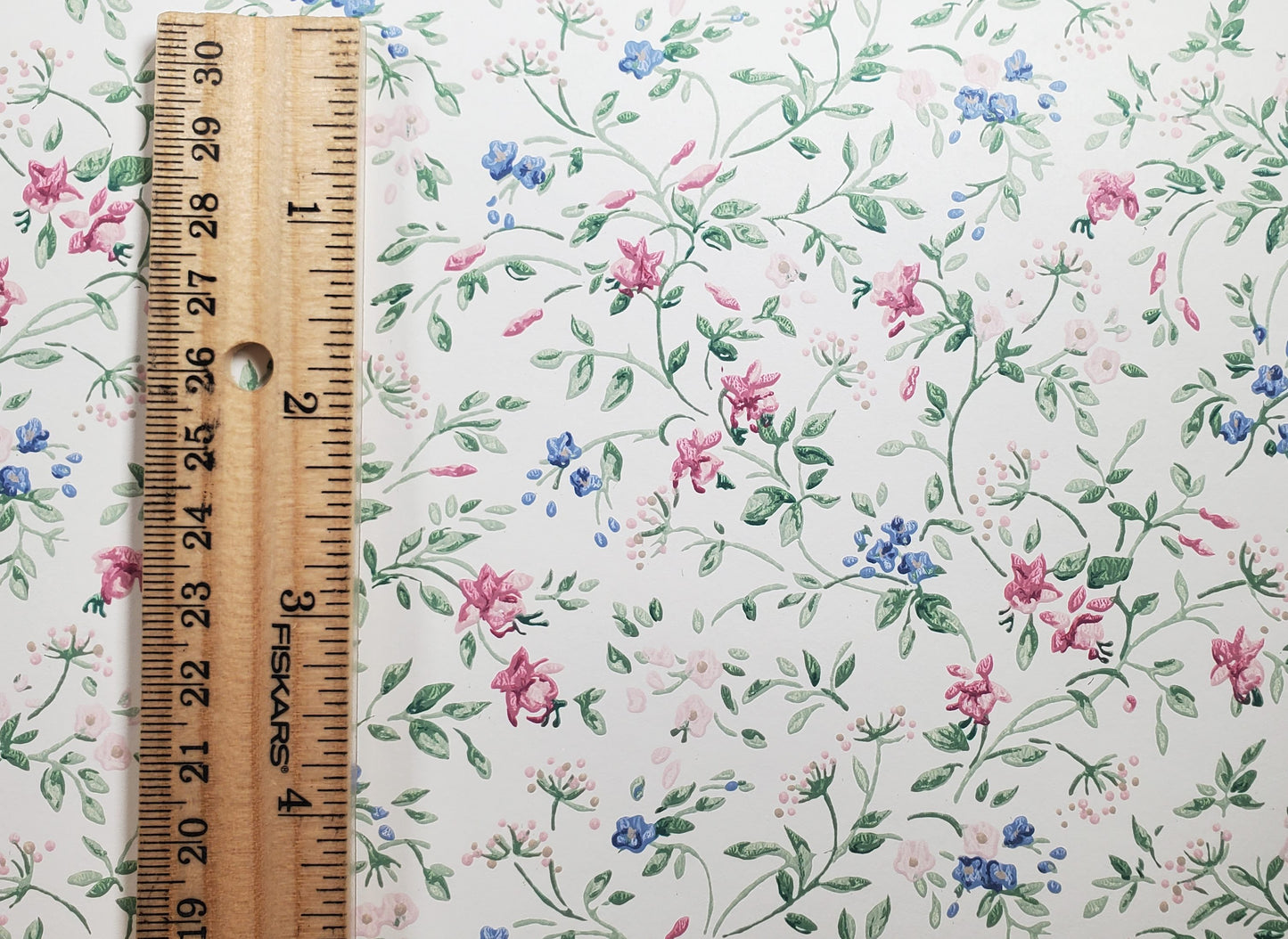 Dollhouse Wallpaper Crimson Violet Garden Spray 3 Sheets 1:12 Scale Miniature