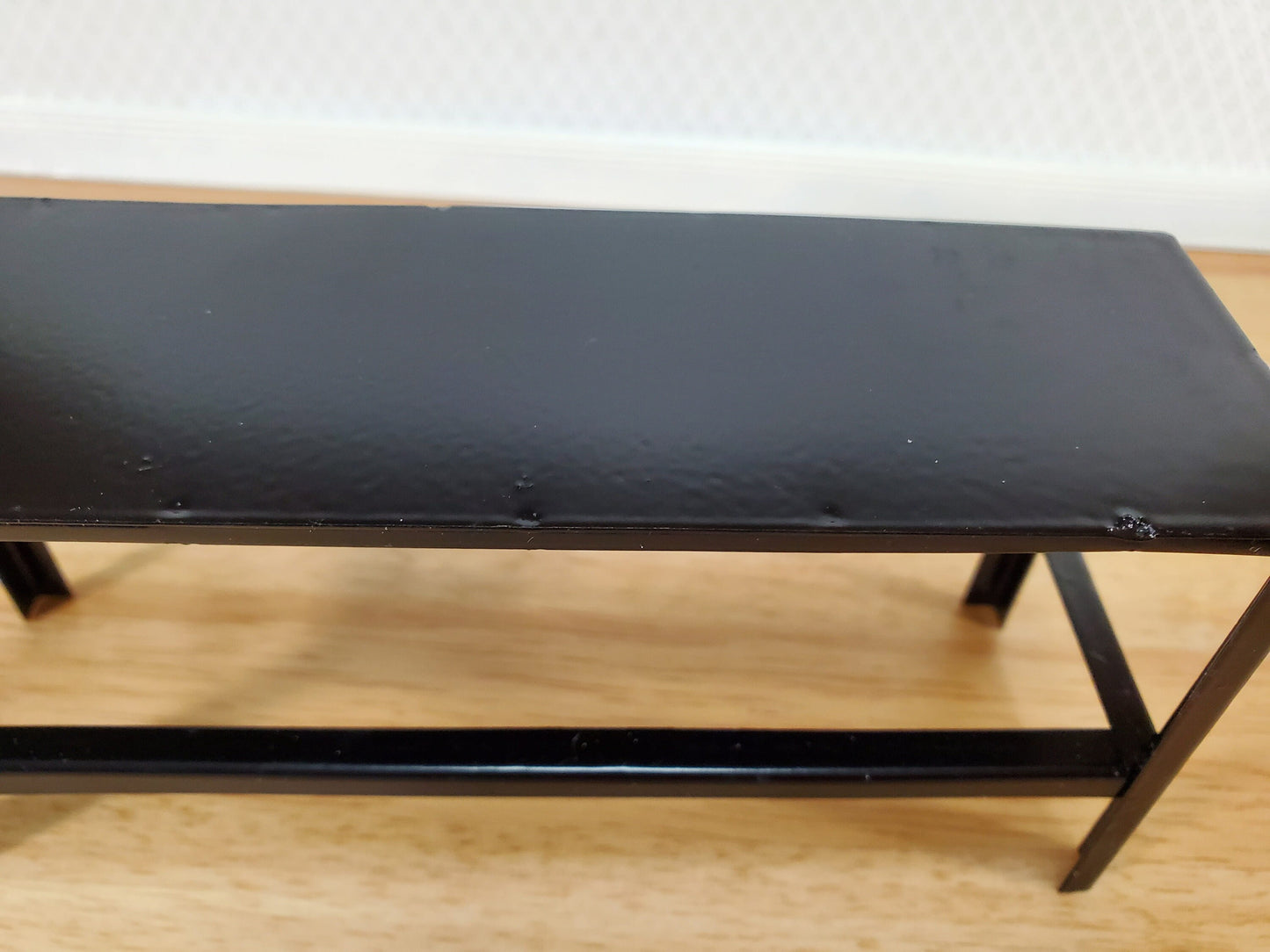 Dollhouse Work Table Workbench Black Metal 1:12 Scale Miniature Industrial