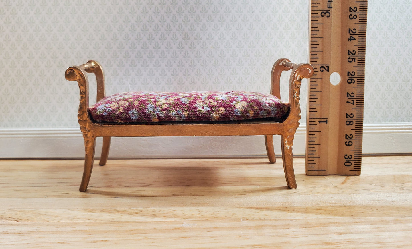 Dollhouse Settee Bench Upscaled Estate Piece 1:12 Scale Miniature Furniture