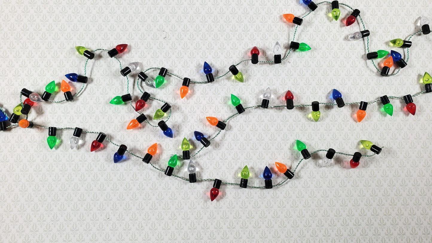 Dollhouse Christmas Tree Lights String Multi Colored Holiday Miniatures