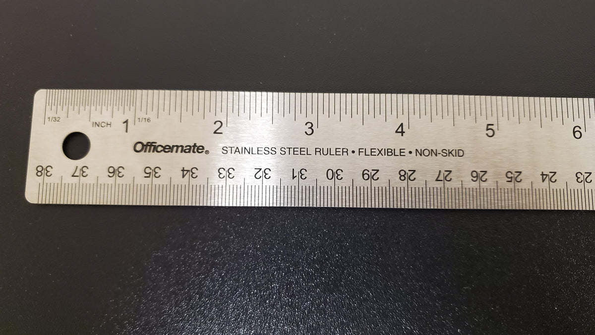 Stainless Steel Ruler with Cork Back 15"x1.25" Inches Centimeters Straight Edge