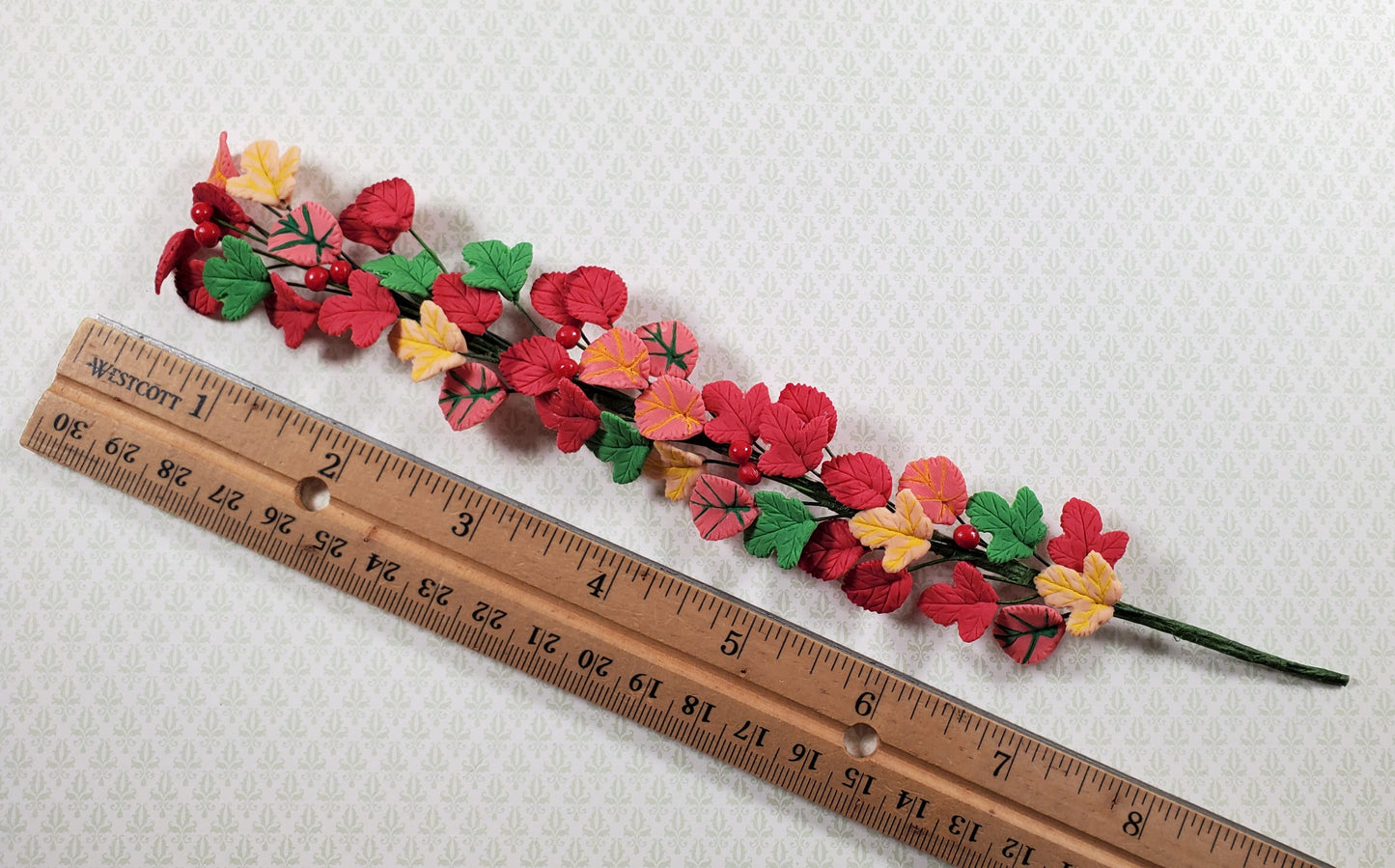 Dollhouse Autumn Vine Colorful Leaves 1:12 Scale Miniature Garden Plant