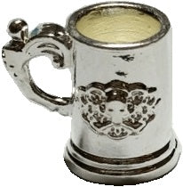 Dollhouse Silver Metal Stein Mug Skull & Crossbones 1:12 Scale Miniature