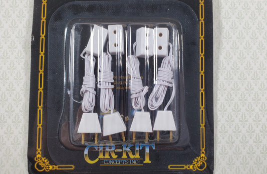 Dollhouse Single Receptacle Plug with Extension Cord x4 1:12 Scale Miniatures