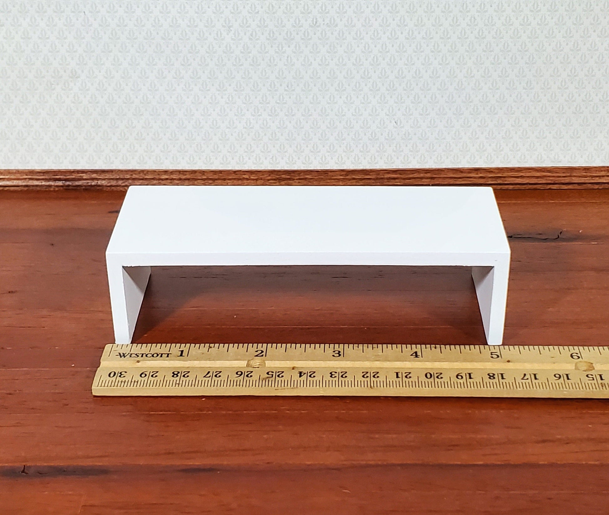 Dollhouse Modern Coffee Table White Finish 1:12 Scale Miniature Furniture