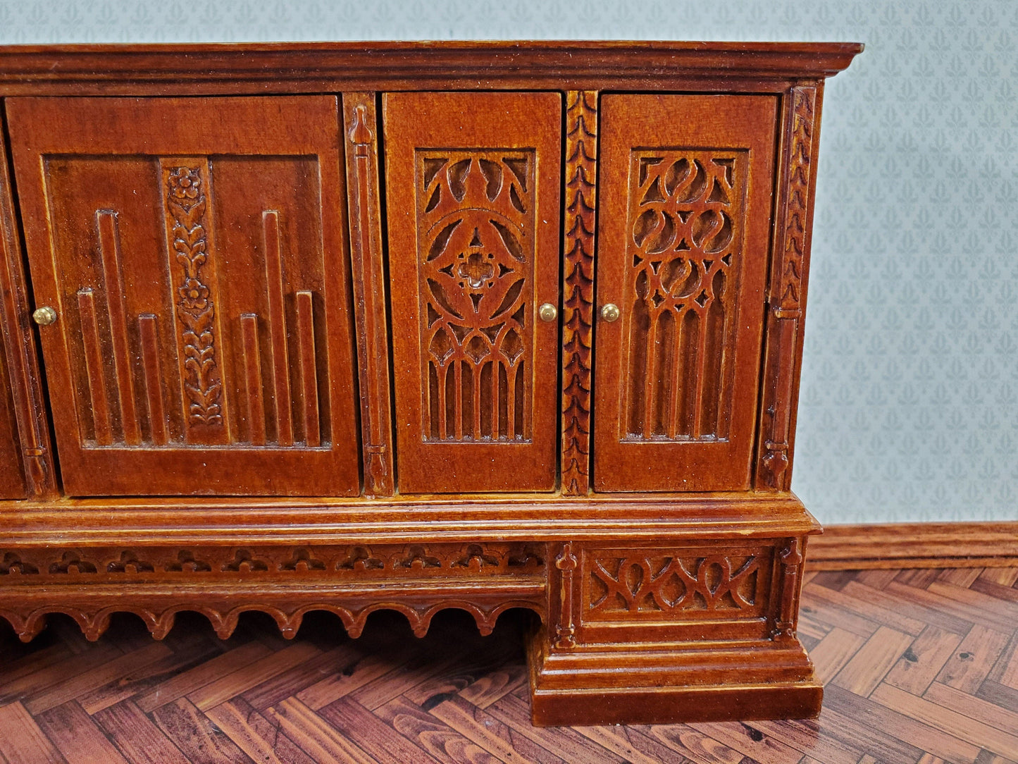 JBM Dollhouse Credenza Buffet Gothic Tudor 17th Century 1:12 Scale Furniture