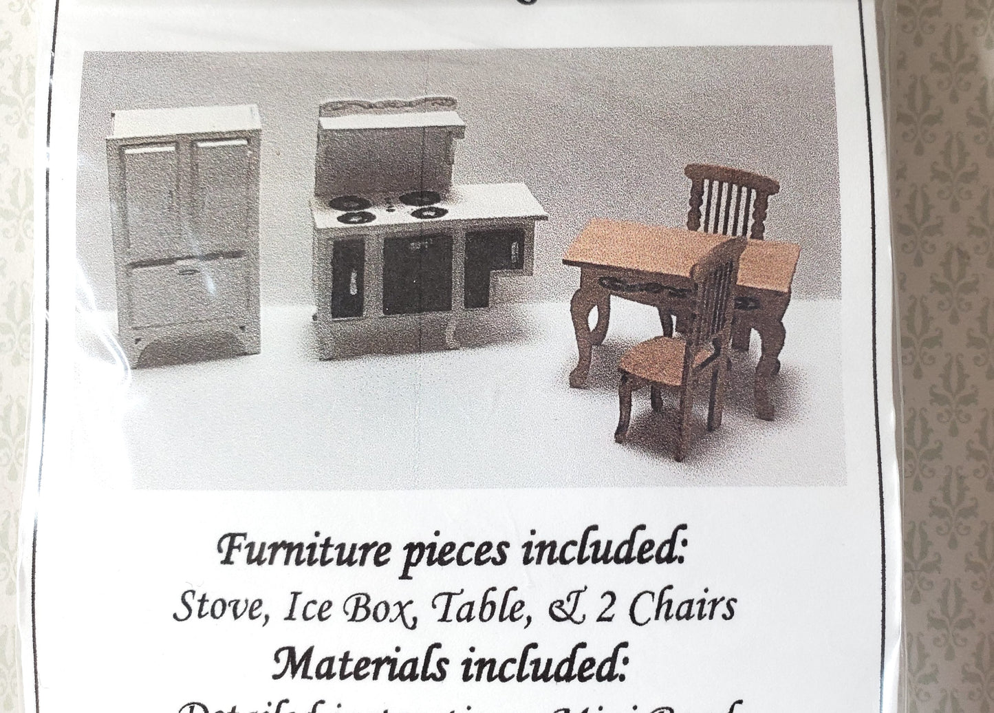 Dollhouse Quarter Scale Furniture Kit DIY Victorian Kitchen Set 1:48 Miniatures