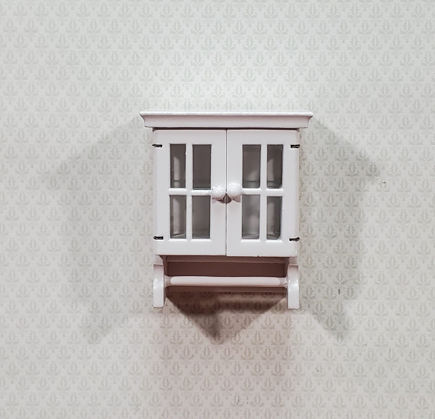 Dollhouse Hanging Cabinet with Doors Small for Kitchen or Bathroom 1:12 Scale Miniature Furniture