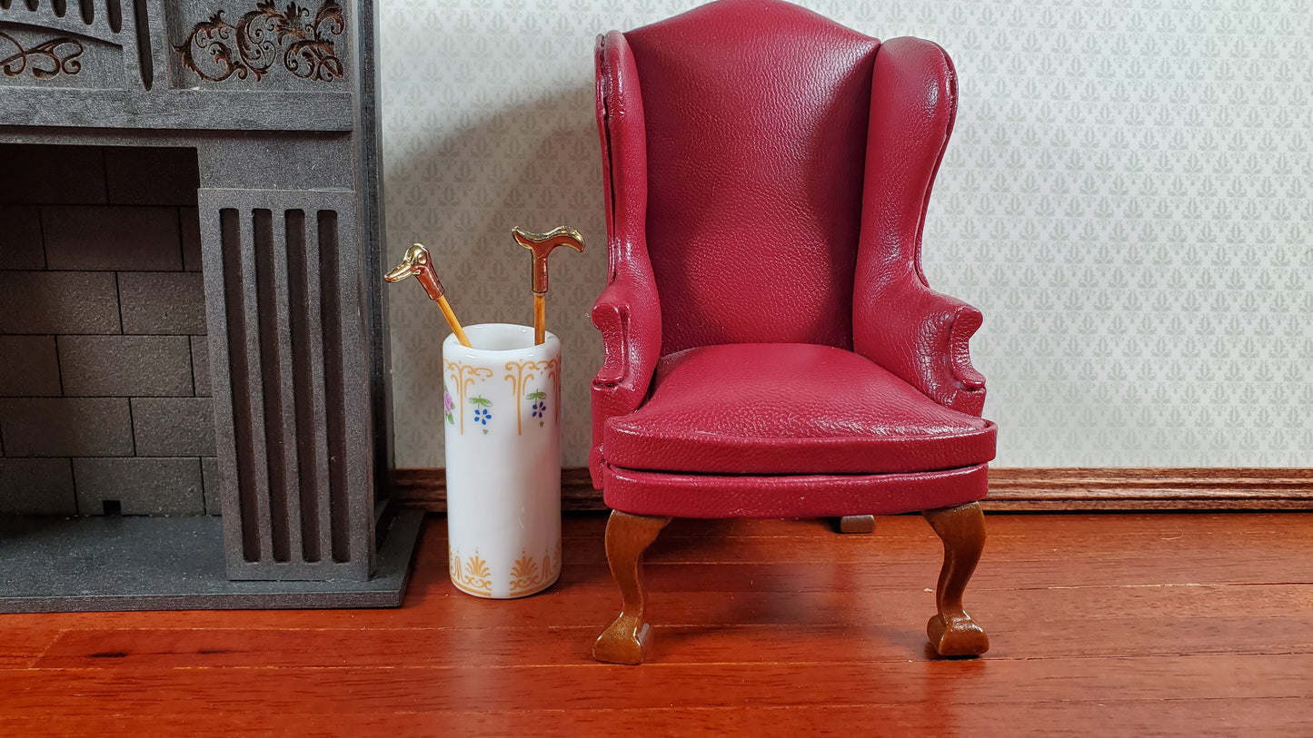 Dollhouse Miniature Umbrella or Cane Stand White Ceramic 1:12 Scale