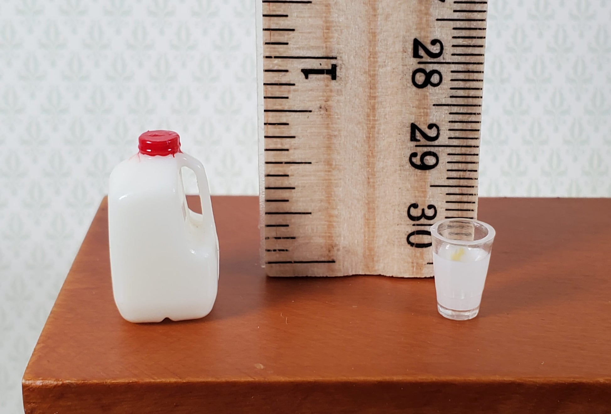 Dollhouse Gallon of White Milk with Filled Cup 1:12 Scale Miniature Food
