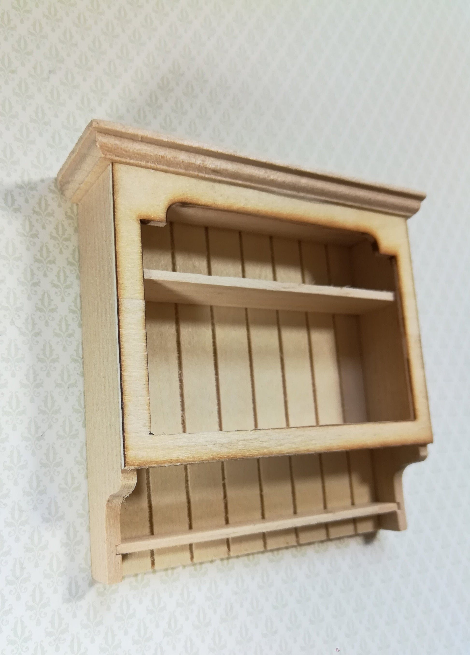 Dollhouse Hanging Shelf Kitchen or Bathroom 1:12 Scale Furniture Unpainted Wood